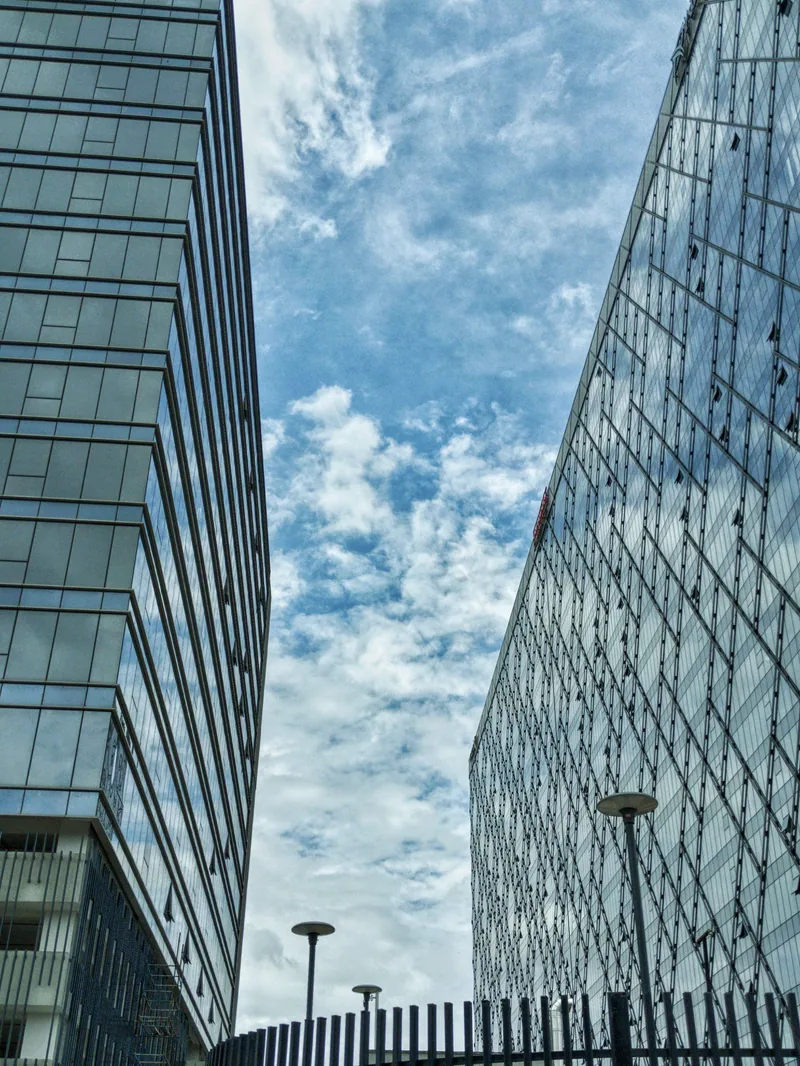Modern glass building façades